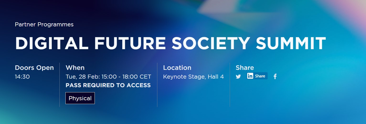 La Secretaría de Estado de Digitalización e Inteligencia Artificial participará el 28/02 en el Digital Future Society Summit 